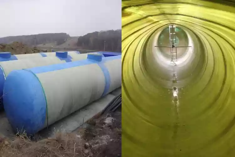 Дренажная горизонтальная ёмкость для сбора воды
